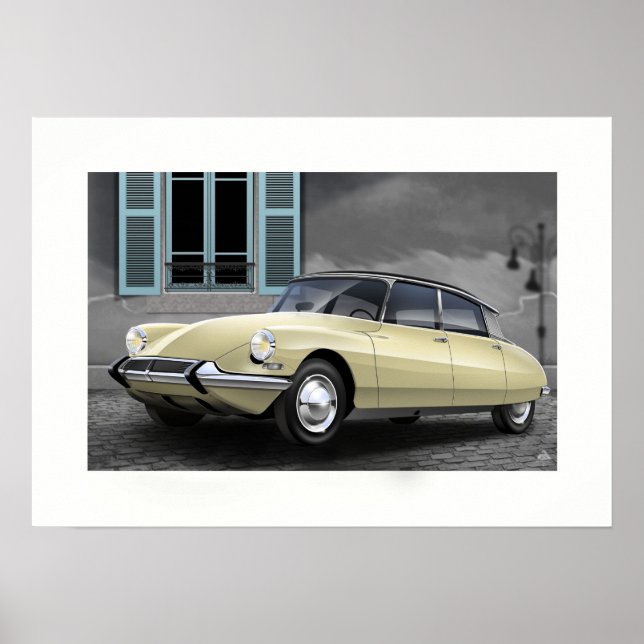 Poster Illustration de l'affiche de Citroen DS (Devant)