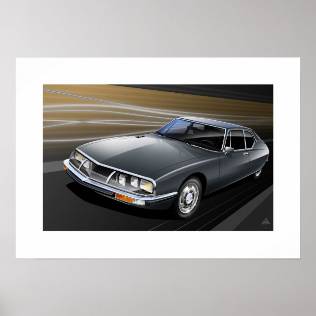 Poster Illustration de l'affiche de Citroen SM (Devant)