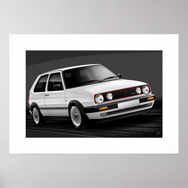 Poster Illustration de l'affiche de Golf GTI mk2 (Devant)