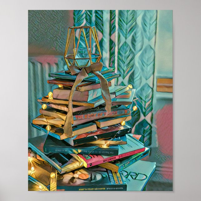 Poster Illustration de l'amoureux de bibliothèque (Devant)
