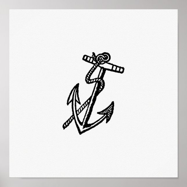 Poster Illustration de l'Ancre vintage (Devant)