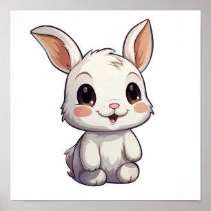 Poster Illustration de lapin de dessin