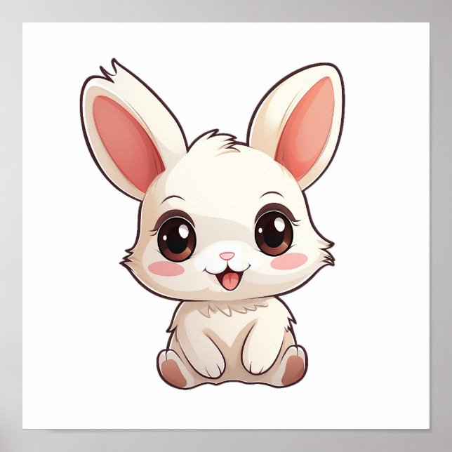 Poster Illustration de lapin de dessin (Devant)