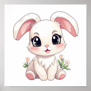 Poster Illustration de lapin de dessin