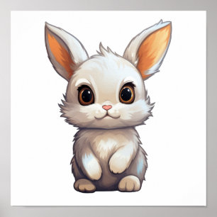 Poster Illustration de lapin de dessin