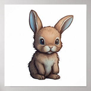 Poster Illustration de lapin de dessin