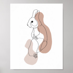 Poster Illustration de lapin minimaliste en ligne