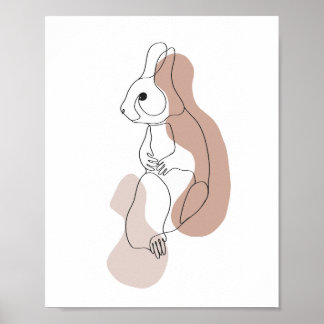 Poster Illustration de lapin minimaliste en ligne