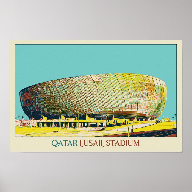 Poster Illustration de l'architecture du Stade Lusail Qat (Devant)