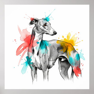 Poster Illustration de l'éclaboussure d'encre de couleur 