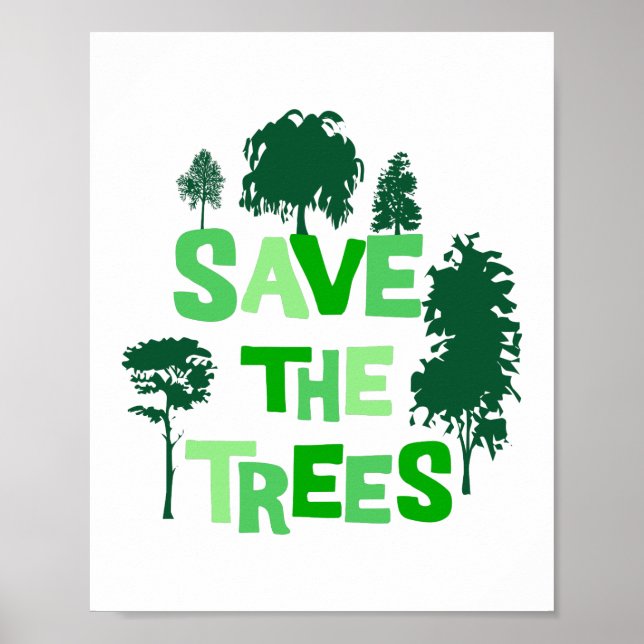 Poster Illustration de l'environnement Green Save the Tre (Devant)