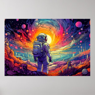 Poster Illustration de l'espace et au-delà