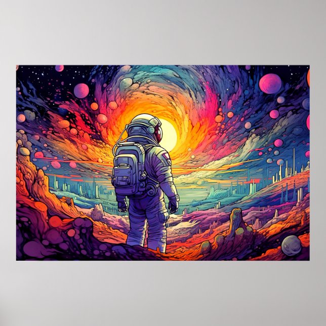 Poster Illustration de l'espace et au-delà (Devant)