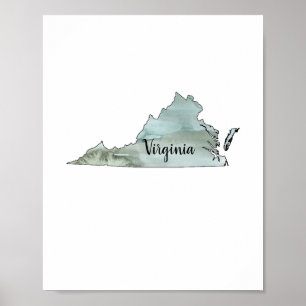 Poster Illustration de l'État de Virginie