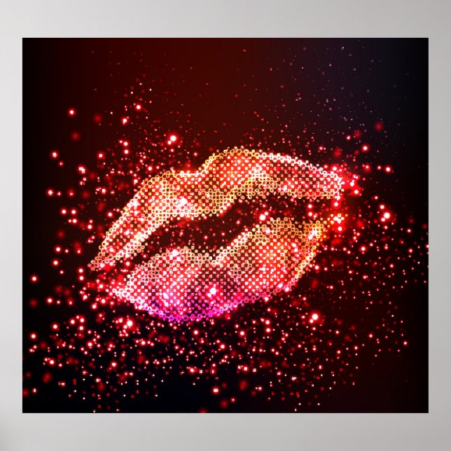 Poster Illustration de lèvres modifiable : Conception gra (Devant)