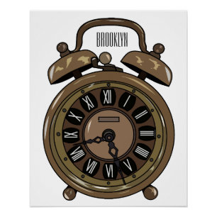 Poster Illustration de l'horloge d'alarme