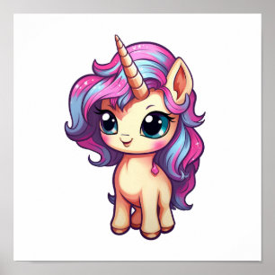 Poster Illustration de licorne de dessin