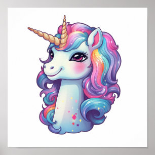 Poster Illustration de licorne de dessin