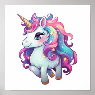Poster Illustration de licorne de dessin