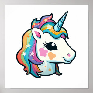 Poster Illustration de licorne de dessin
