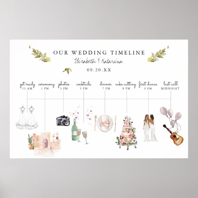 Poster Illustration de l'itinéraire de mariage Bienvenue  (Devant)