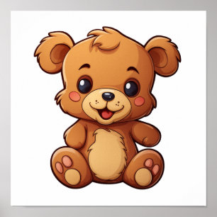 Poster Illustration de l'ours de dessin