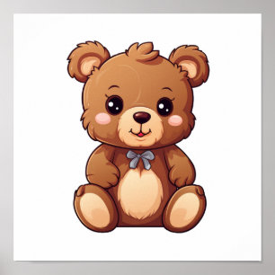 Poster Illustration de l'ours de dessin
