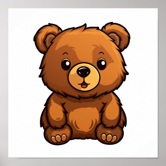 Poster Illustration de l'ours de dessin (Devant)