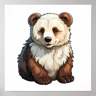 Poster Illustration de l'ours de dessin