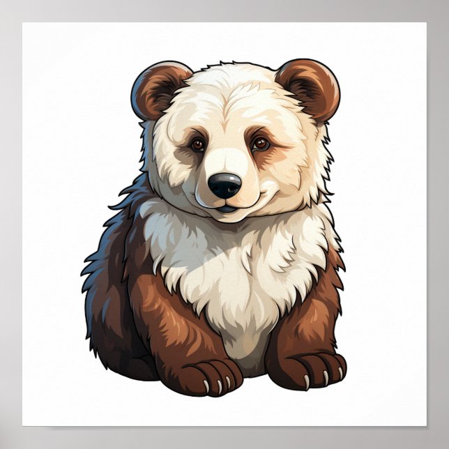 Poster Illustration de l'ours de dessin (Devant)