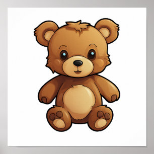 Poster Illustration de l'ours de dessin