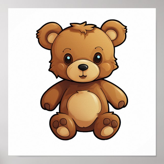 Poster Illustration de l'ours de dessin (Devant)