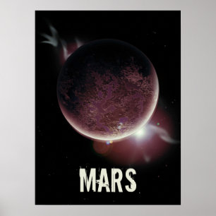 Poster Illustration de l'univers 3d de la planète rouge M