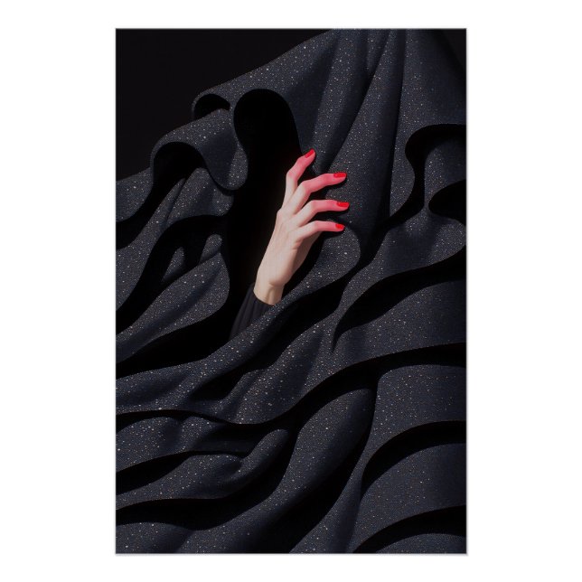 Poster Illustration de main de hijab étoilé caché (Devant)