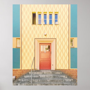 Poster Illustration de maison jaune