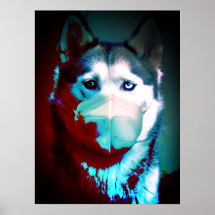 Poster Illustration de masque de chien inspiré par la pan