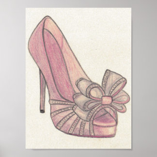 Poster Illustration de mode originale de la chaussure Val