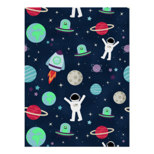 Poster Illustration de motif spatial