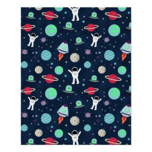 Poster Illustration de motif spatial