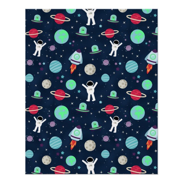 Poster Illustration de motif spatial (Devant)