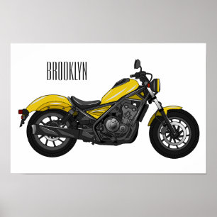Poster Illustration de moto Cruiser