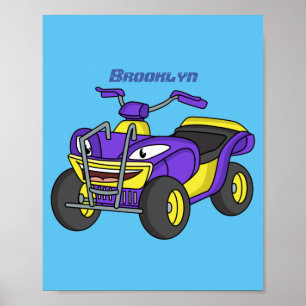 Poster Illustration de moto Purple Quad