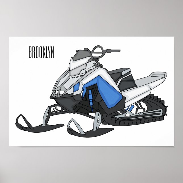 Poster Illustration de motoneige (Devant)