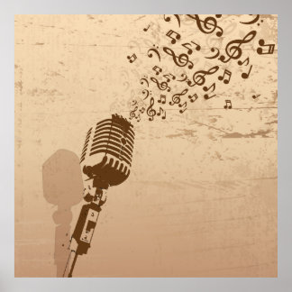Poster Illustration de musique rétro