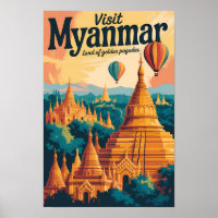 Illustration de pagodes du Myanmar Art de voyage v