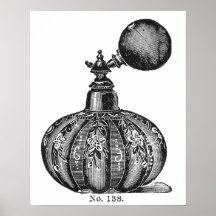Illustration de parfum vintage noir et blanc
