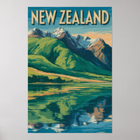 Illustration de paysage de Nouvelle-Zélande Art de