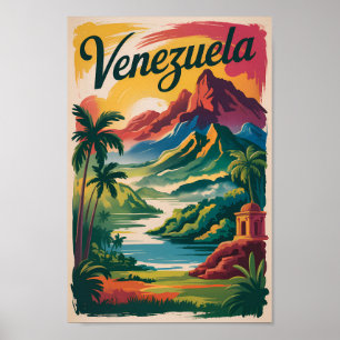 Poster Illustration de paysage vénézuélien Art de voyage 