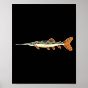 Poster Illustration de pêche au lépisosté osseux pour le 