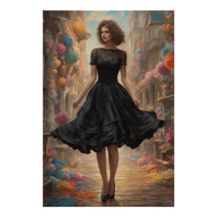 Poster Illustration de petite robe noire améliorée à l'IA
